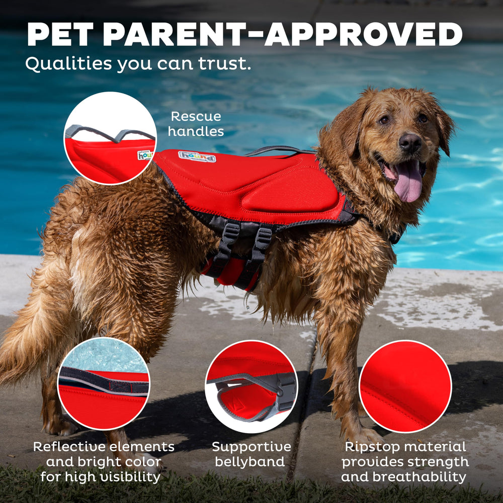 Outward Hound Granby Splash Orange Dog Life Jacket (Large) | Ripstop Vest - feature view 34