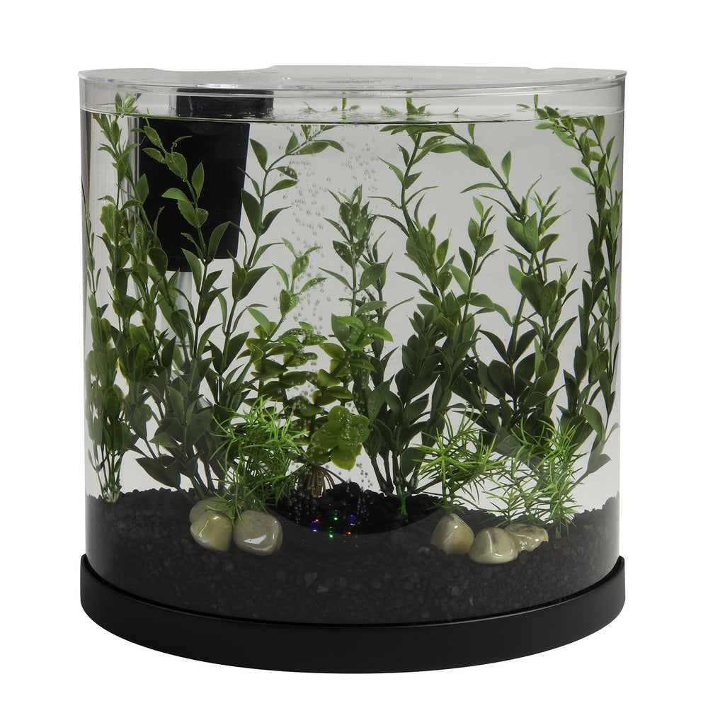 Tetra Bubbling LED 3-Gallon Half-Moon Aquarium Kit | Color-Changing - detail view