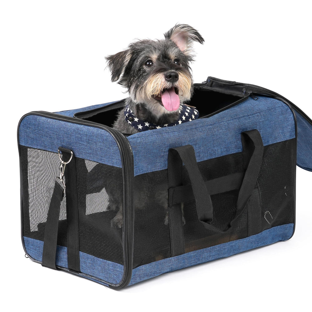 Conlun Airline-Approved Cat Carrier | Soft-Sided with Safety Leash, 15 lb - 51L x 29W x 31H cm / Blue