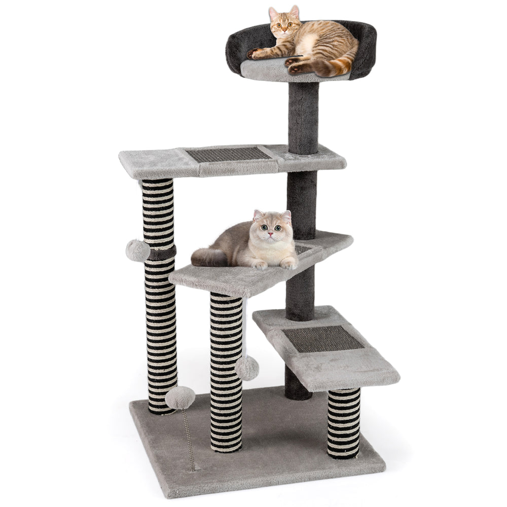 93 CM Tall Cat Tree Kitten Tower with Sisal and Jute Scratching Posts - view 4