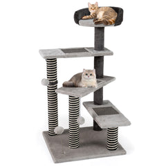 93 CM Tall Cat Tree Kitten Tower with Sisal and Jute Scratching Posts - view 4