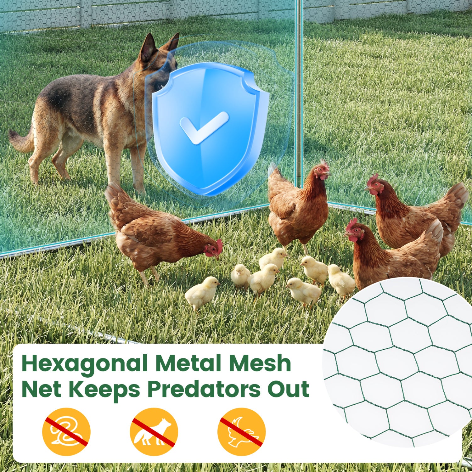 9.8 x 6.7 Feet Large Metal Chicken Coop with Waterproof Cover - view 8