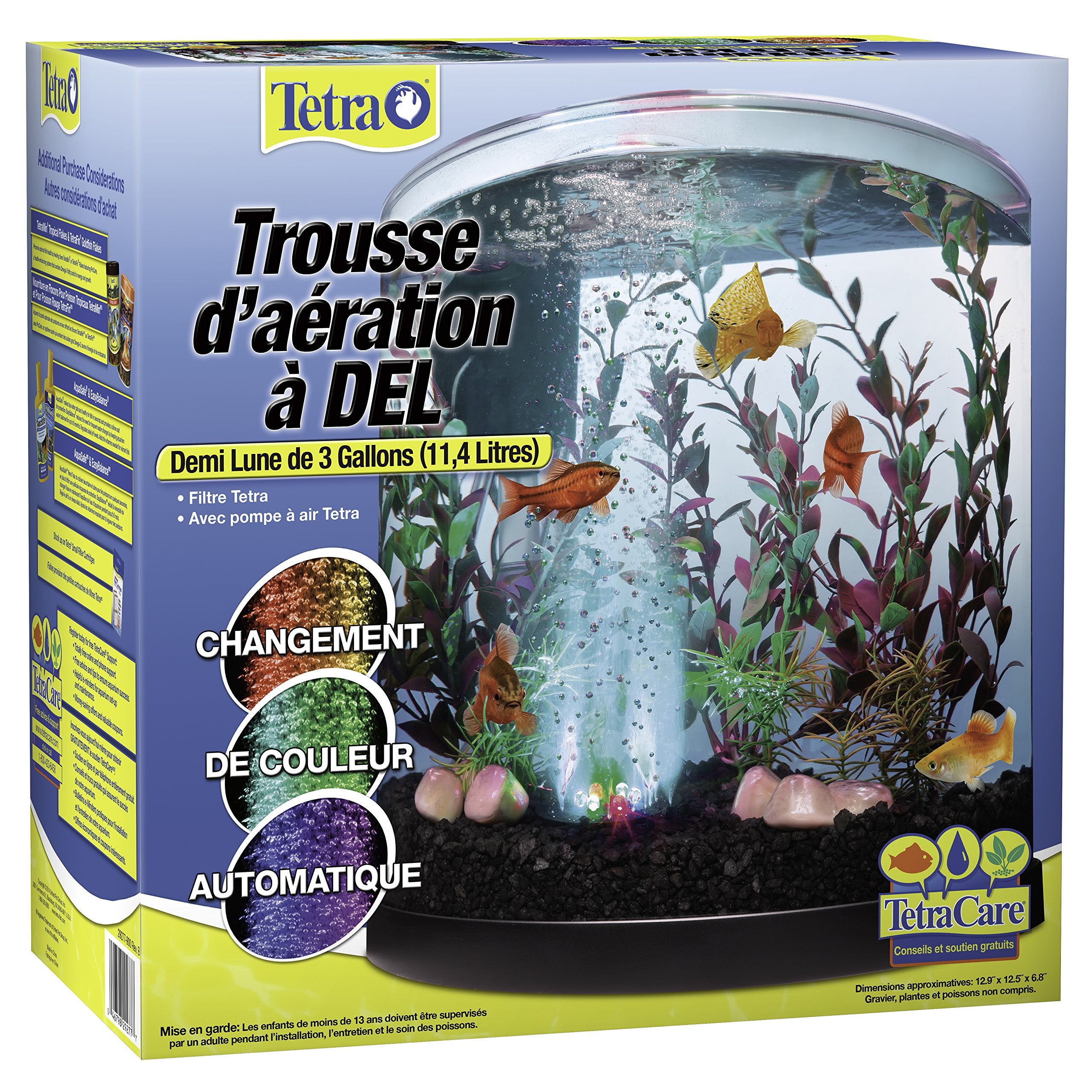 Tetra Bubbling LED 3-Gallon Half-Moon Aquarium Kit | Color-Changing - alternate view