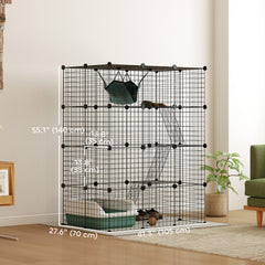 4-Tier DIY Large Cat Cage with Hammock, Platforms, Ramps, Accessories for 1-3 - view 2