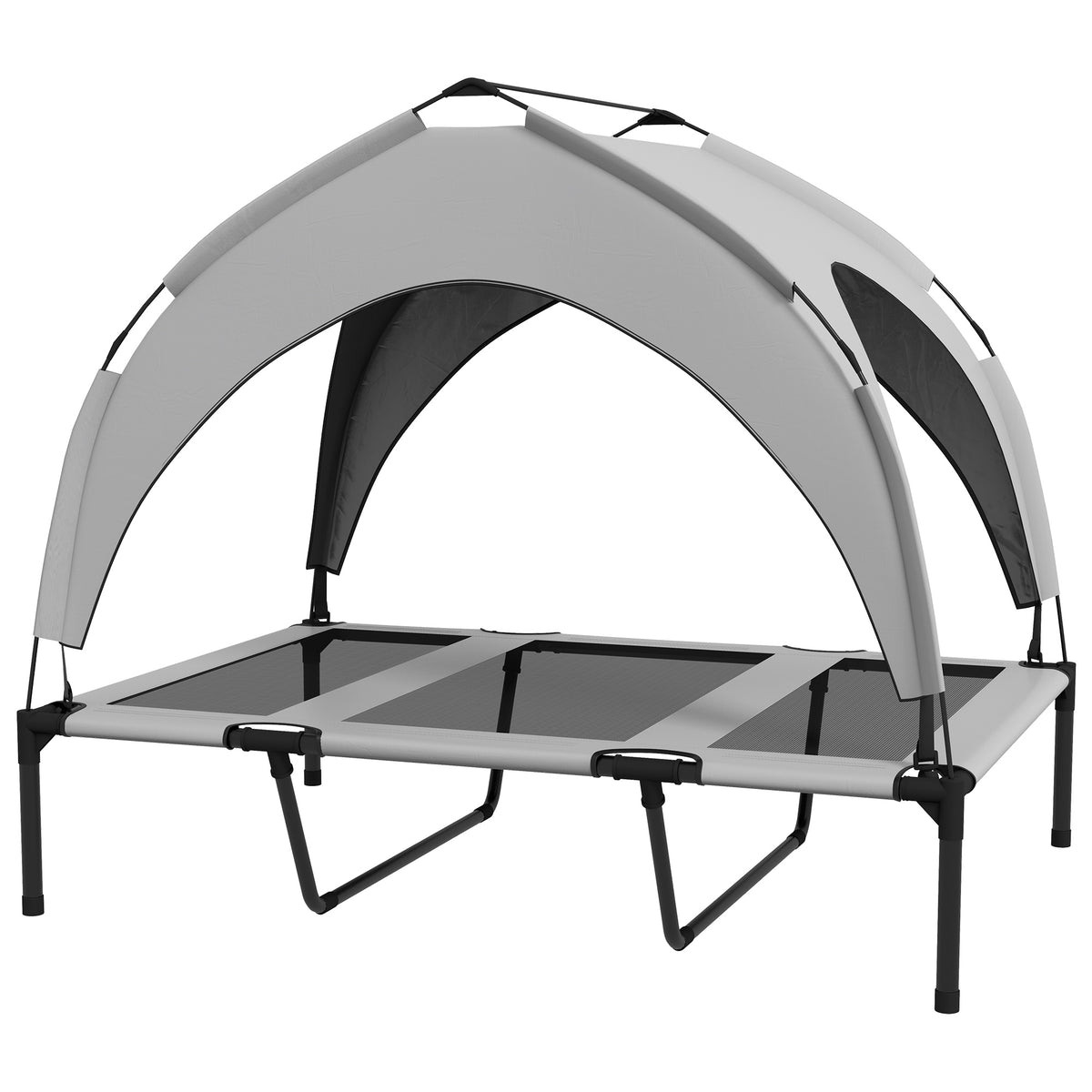 Raised Dog Bed Cooling Dog Cot w/ Canopy Washable Breathable Mesh, for Large
