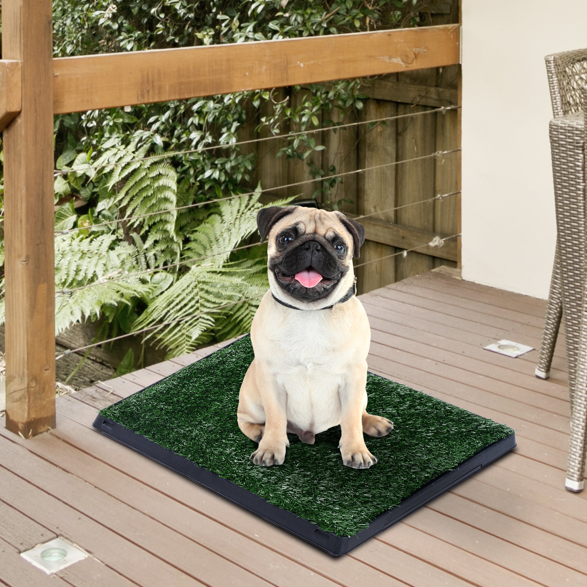 Dog Grass Pad with Tray, Artificial Grass for Dogs, Doggy Bathroom Toilet Potty - view 7