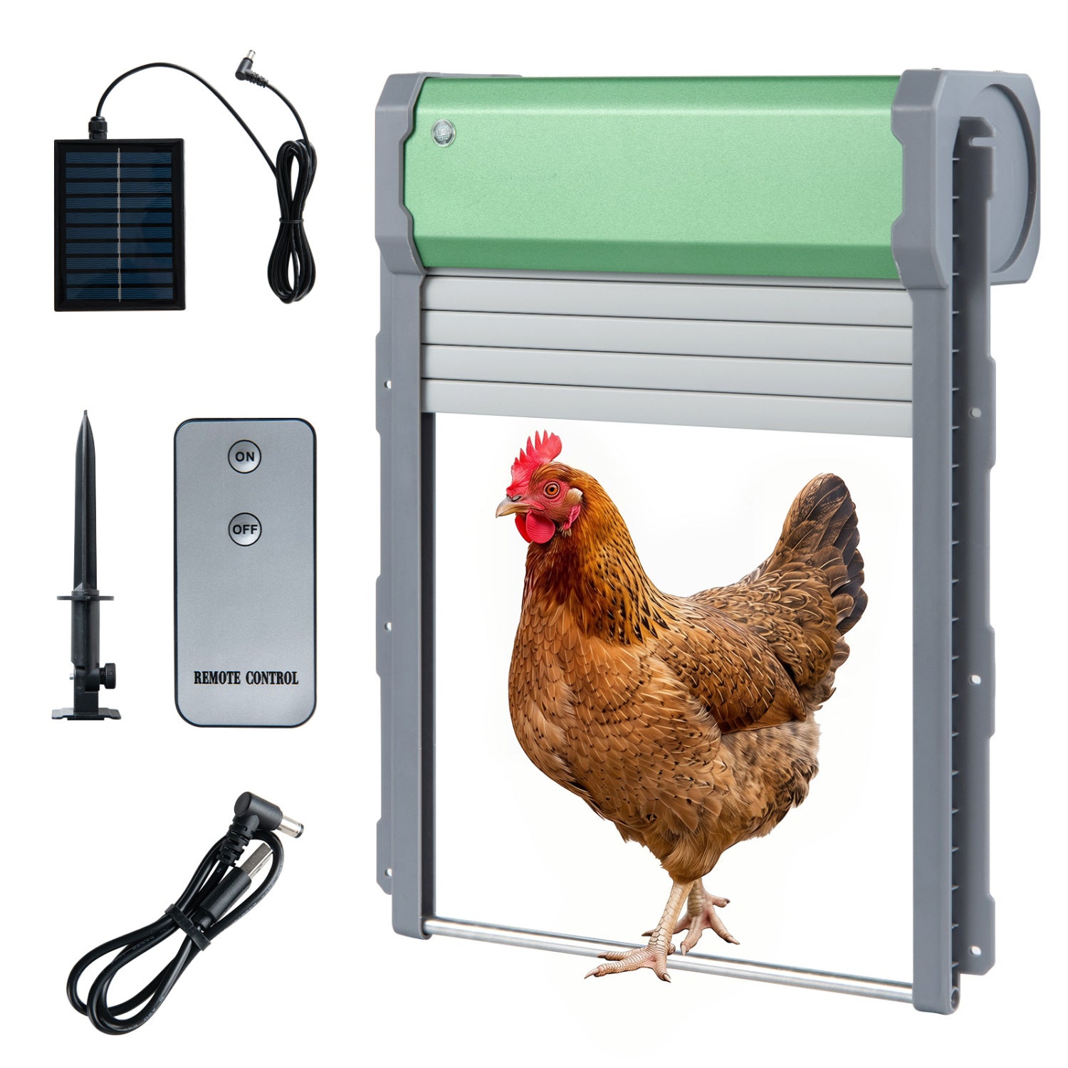 Automatic Chicken Coop Door with Remote Control and Light Sensor Timer - view 3