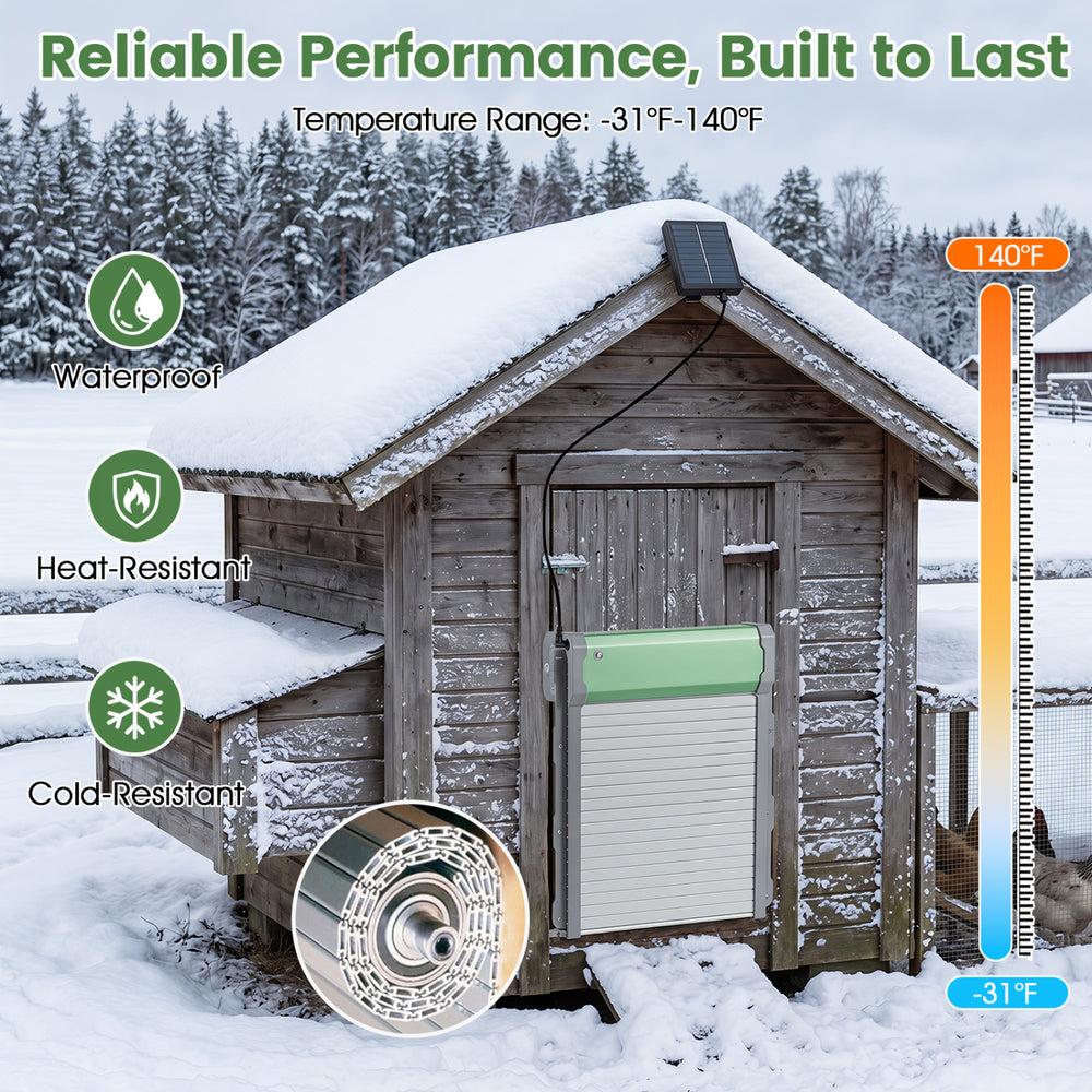 Automatic Chicken Coop Door with Remote Control and Light Sensor Timer - view 8