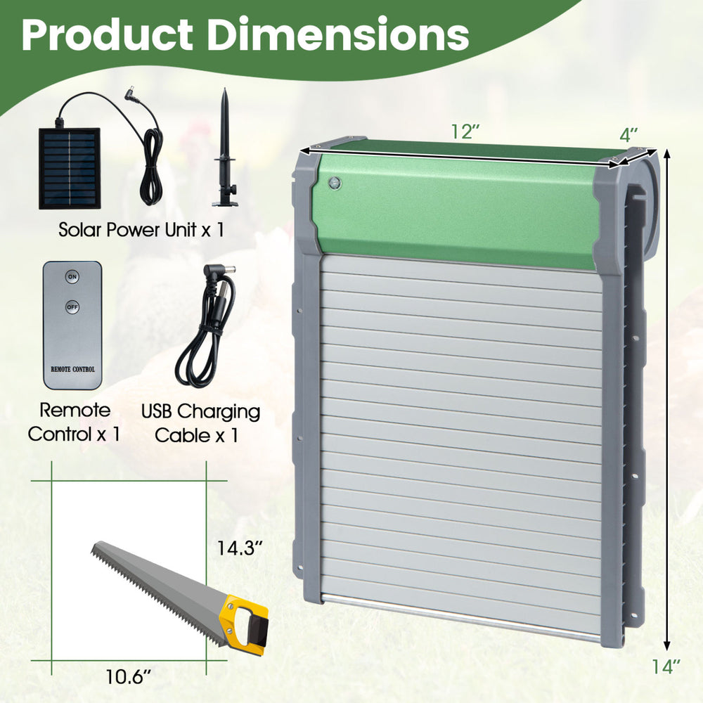 Automatic Chicken Coop Door with Remote Control and Light Sensor Timer - view 4