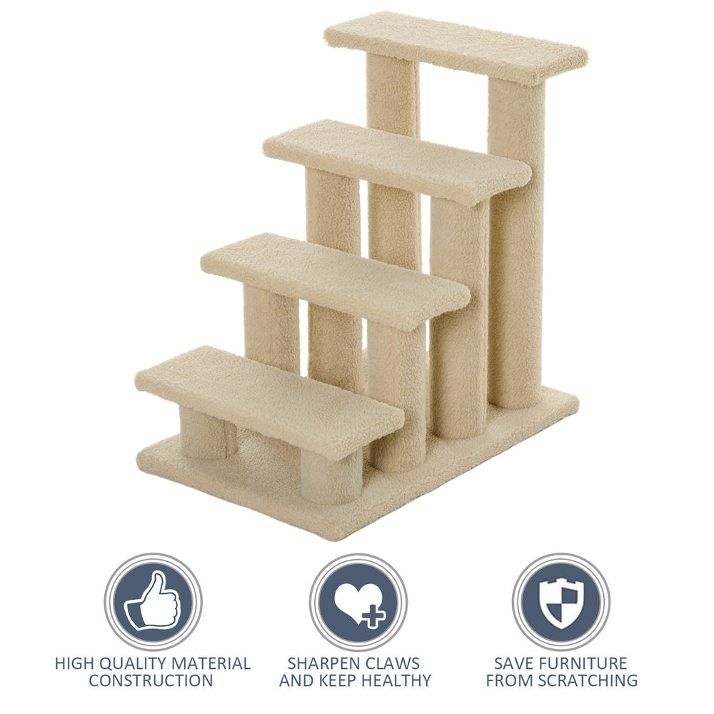 23.5" 4 Tier Pet Stairs Dog Cat Step Scratch Post Furniture - view 5