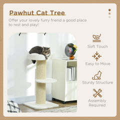 Cat Tree Kitty Tower with Sisal Mat Scratching Post, Cat Bed, Cushion, Perch - view 3
