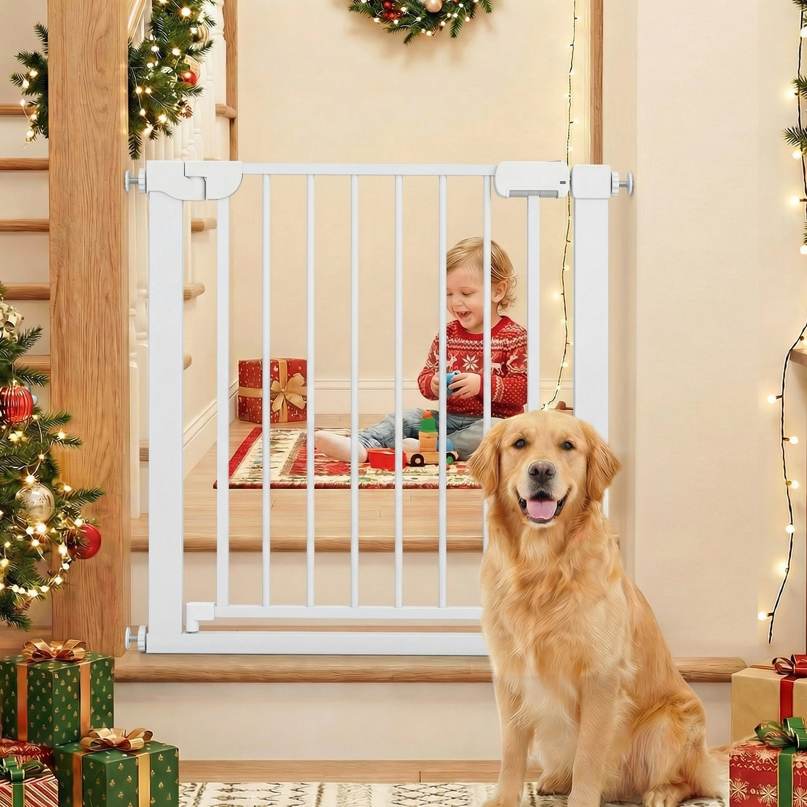 Baby Gate for Stairs Pressure Mounted Auto-Close Door Gate - view 3