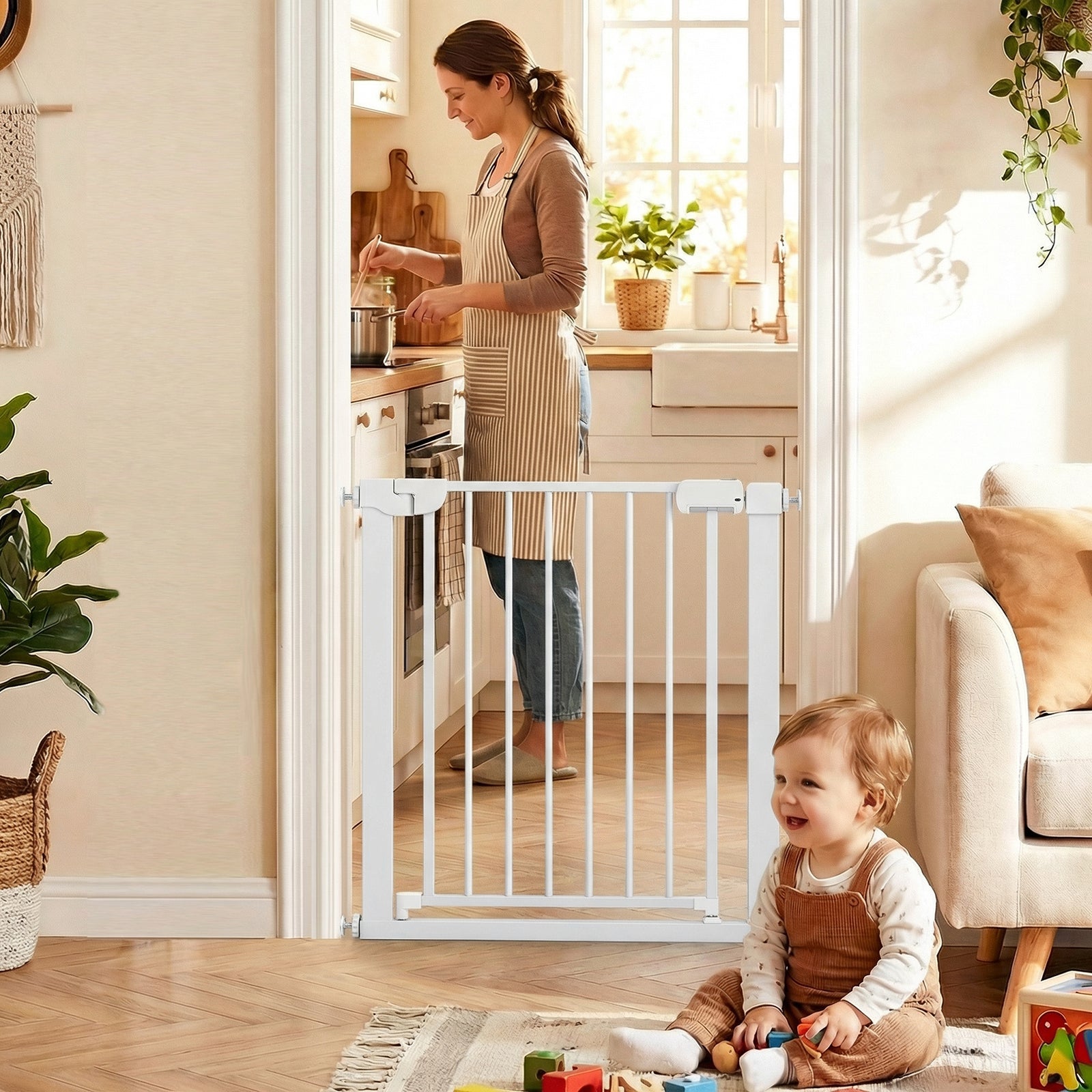 Baby Gate for Stairs Pressure Mounted Auto-Close Door Gate - view 7
