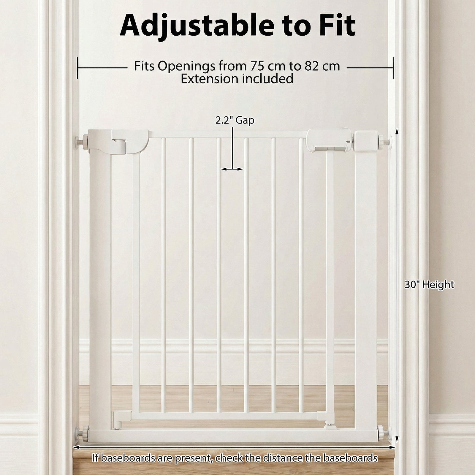 Baby Gate for Stairs Pressure Mounted Auto-Close Door Gate - view 8