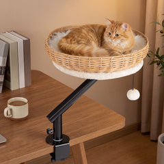 Cat Desk Bed with Removable Padded Cushion for Indoor Cats Cat House - view 3