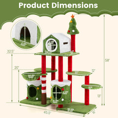 Cat Furniture Set with 58 Inch Tall Cat Tree Tower and 2 Gift Box Shaped Cute - view 4