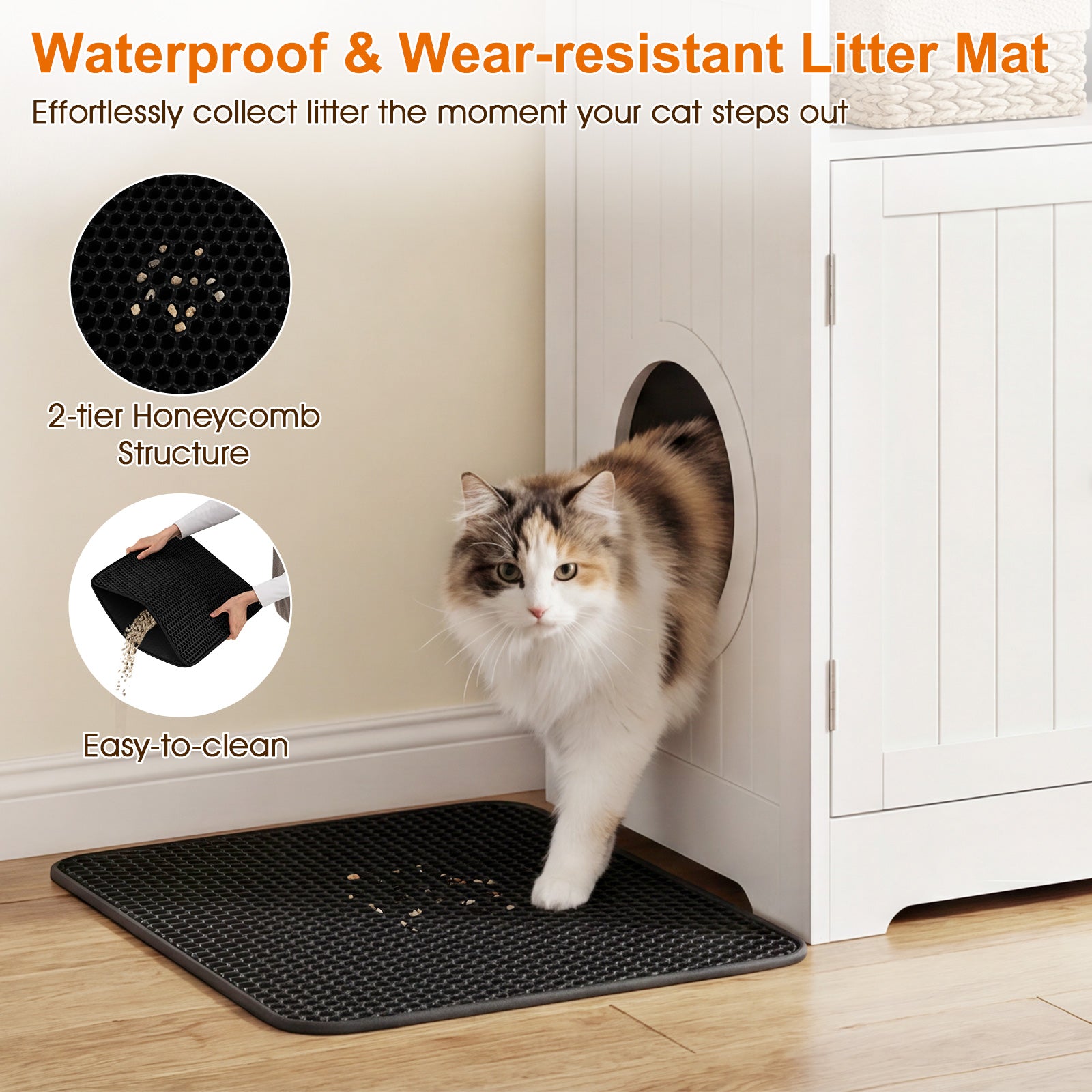 Cat Litter Box Enclosure Wooden Hidden Pet Washroom Furniture Cat House - view 8