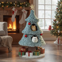 Christmas Cat Tree for Indoor Cats 48.5 inch Cute Cat Tower with 2 Large Condos - view 2