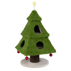 Christmas Cat Tree with Scratching Post and Dangling Balls for Indoor Cats