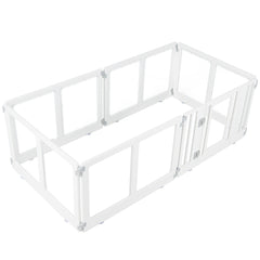 Clear Plastic Dog Playpen with Secure Locking Door-6 Panel Pet Gate