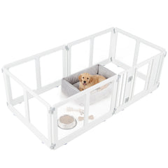 Clear Plastic Dog Playpen with Secure Locking Door-6 Panel Pet Gate - view 4