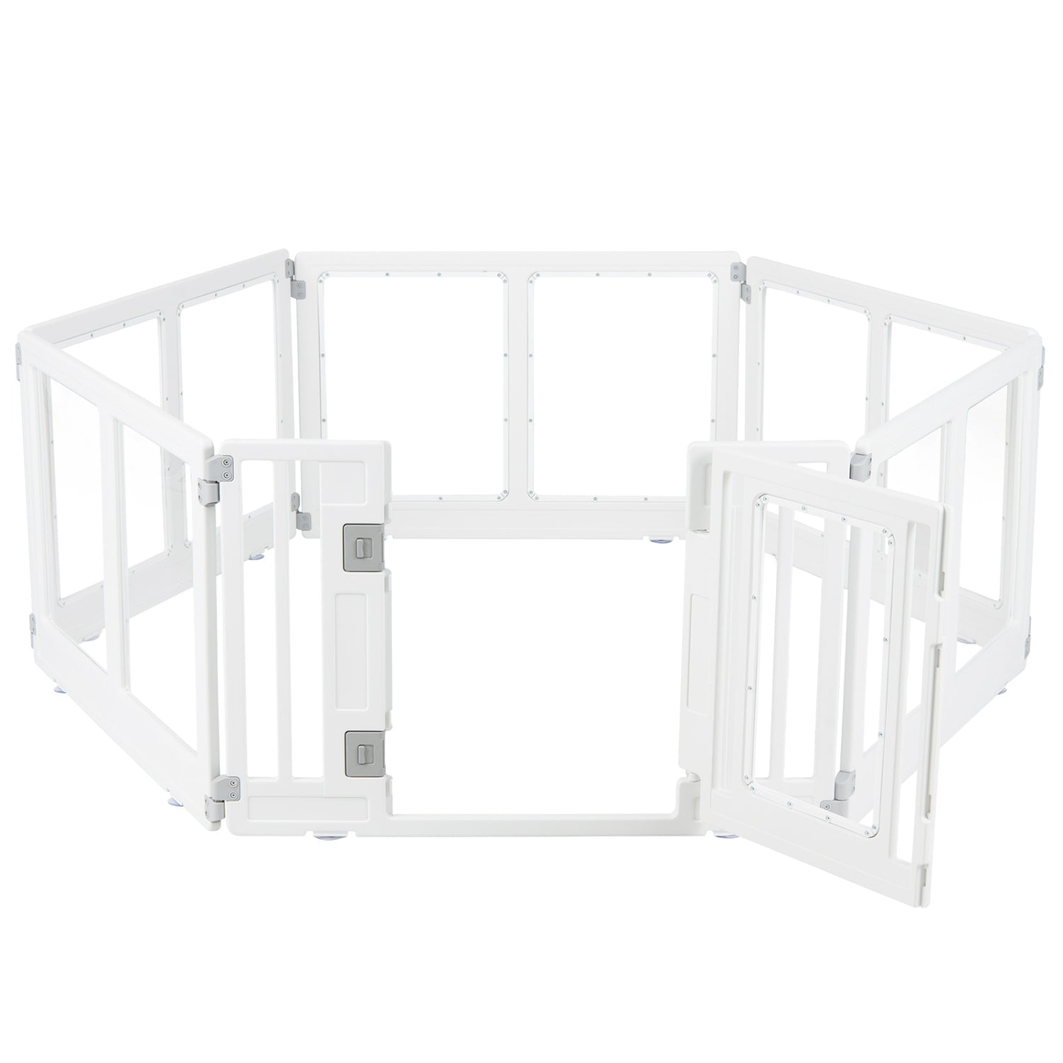 Clear Plastic Dog Playpen with Secure Locking Door-6 Panel Pet Gate - view 6