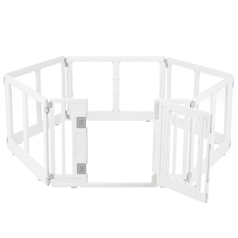 Clear Plastic Dog Playpen with Secure Locking Door-6 Panel Pet Gate - view 6