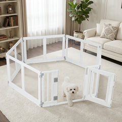 Clear Plastic Dog Playpen with Secure Locking Door-6 Panel Pet Gate - view 3