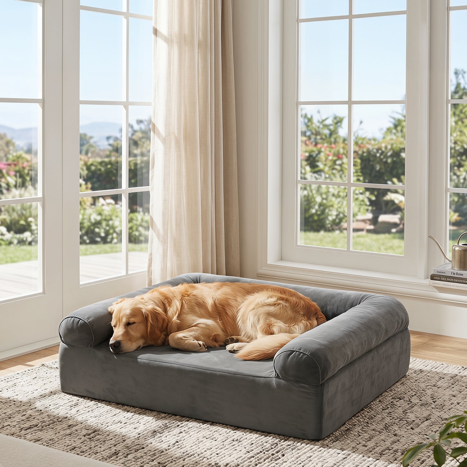 Cooling Gel Memory Foam Dog Bed for Medium Dogs with Washable Cover - view 5