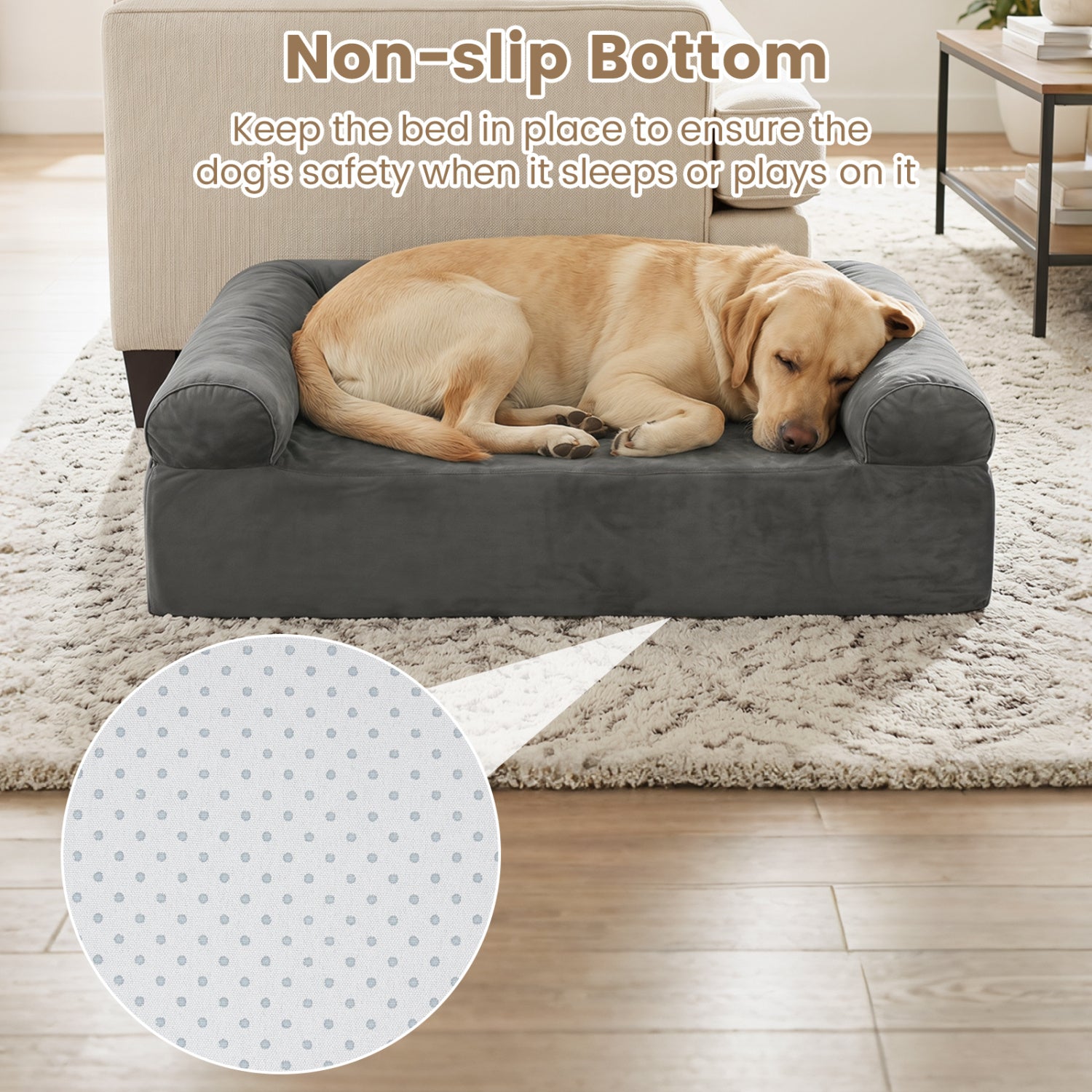 Cooling Gel Memory Foam Dog Bed for Medium Dogs with Washable Cover - view 8