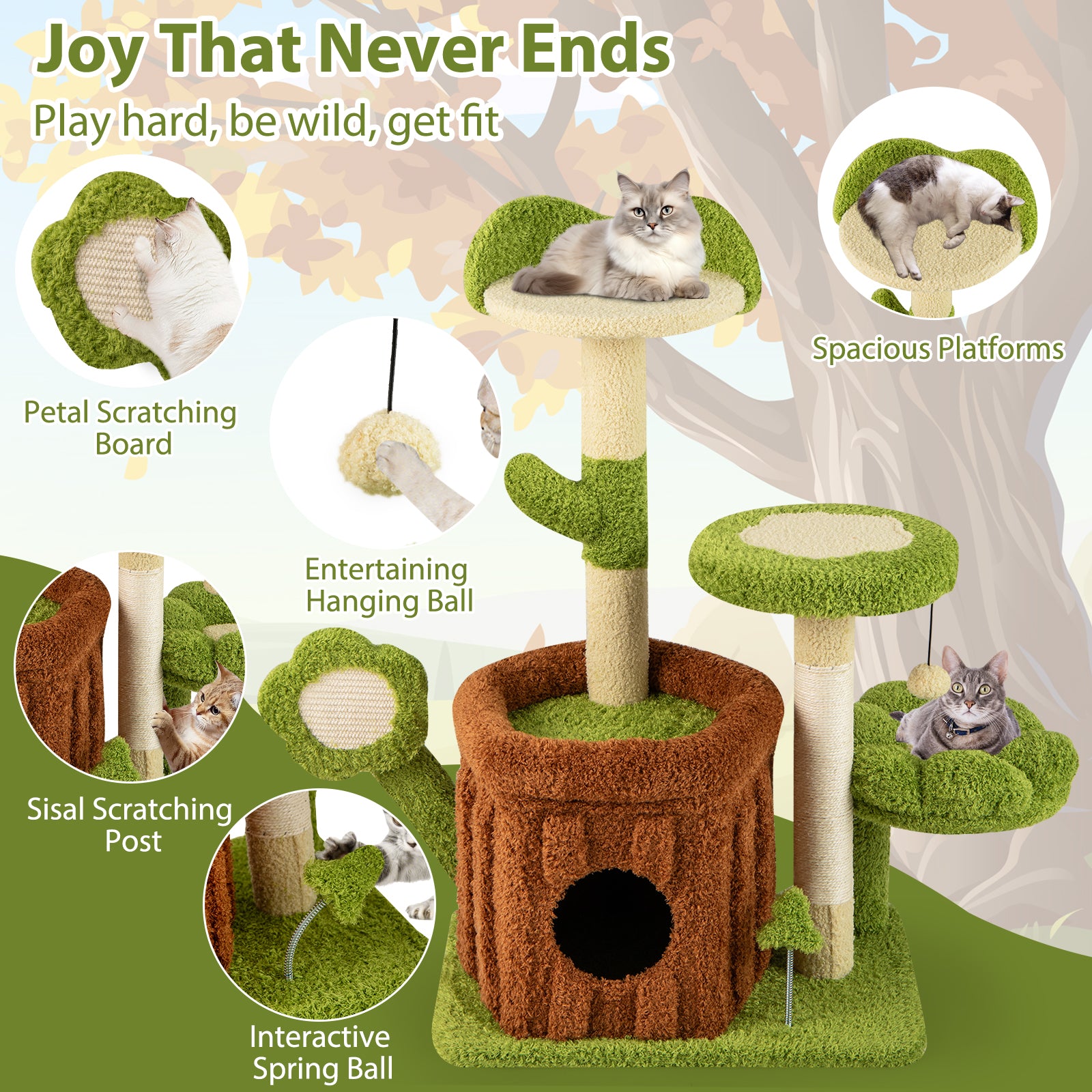 Cute Cat Tree Indoor Pet Jungle Activity Center - view 6