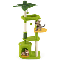 Cute Cat Tree for Adult Cats Multi-level Kitty Tower