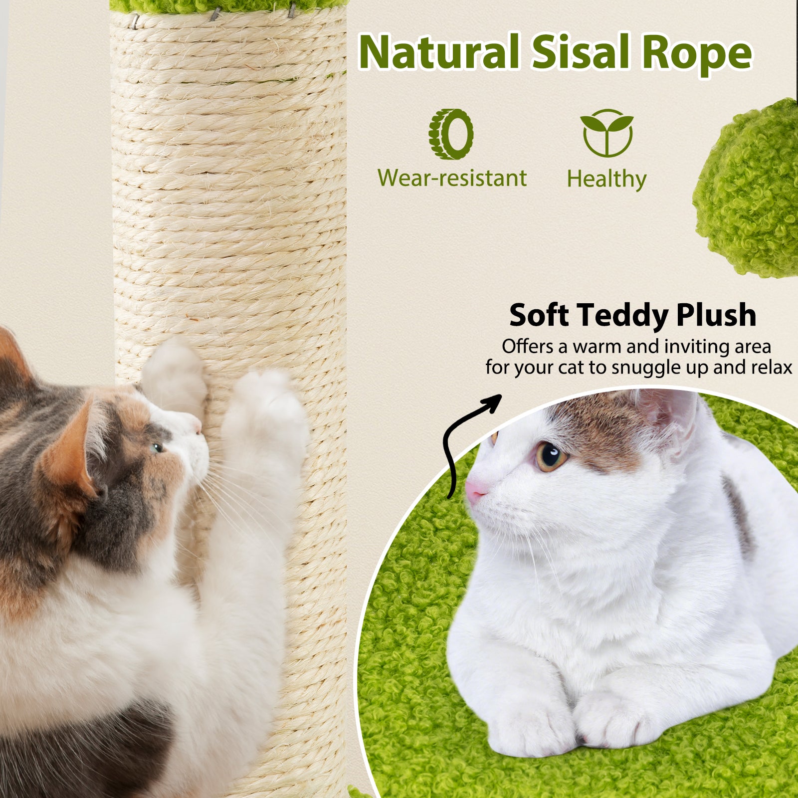 Cute Cat Tree for Adult Cats Multi-level Kitty Tower - view 6