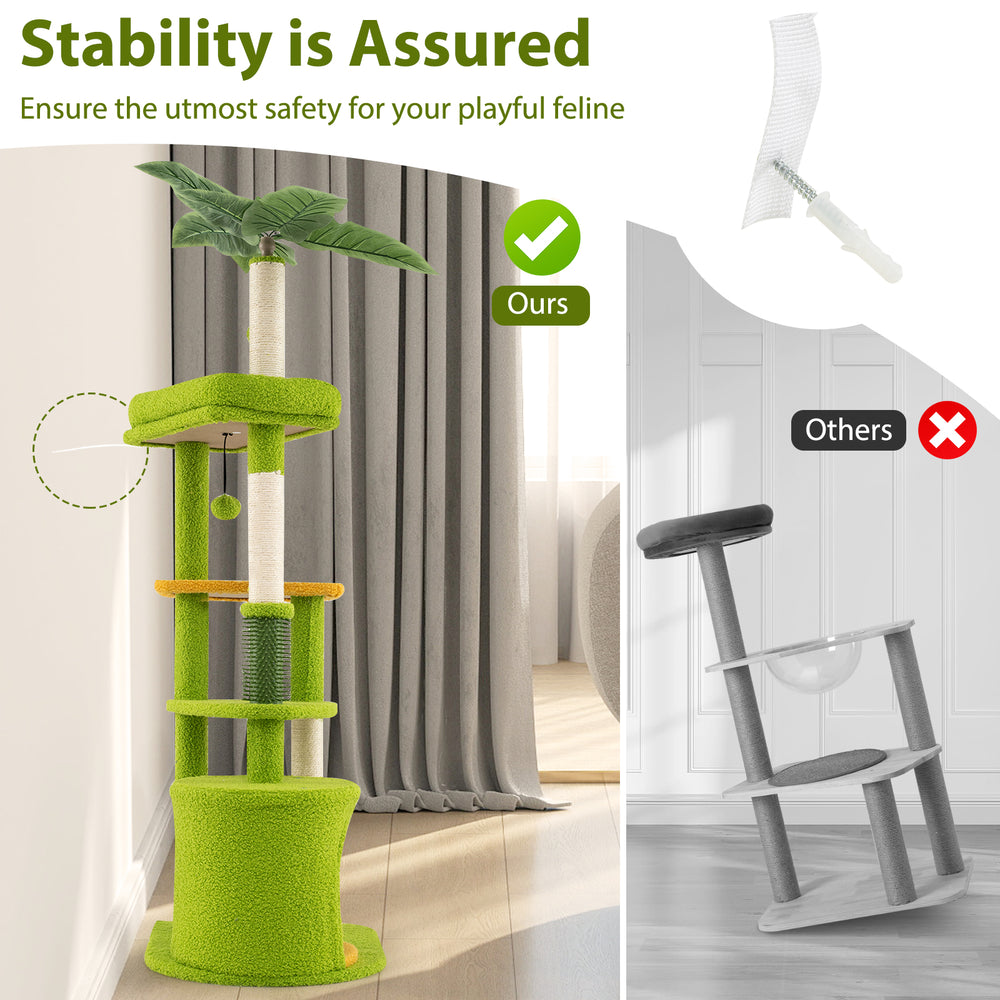 Cute Cat Tree for Adult Cats Multi-level Kitty Tower - view 7