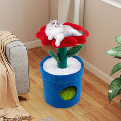 Cute Cat Tree with Flower Padded Perch for Indoor Cats - view 3