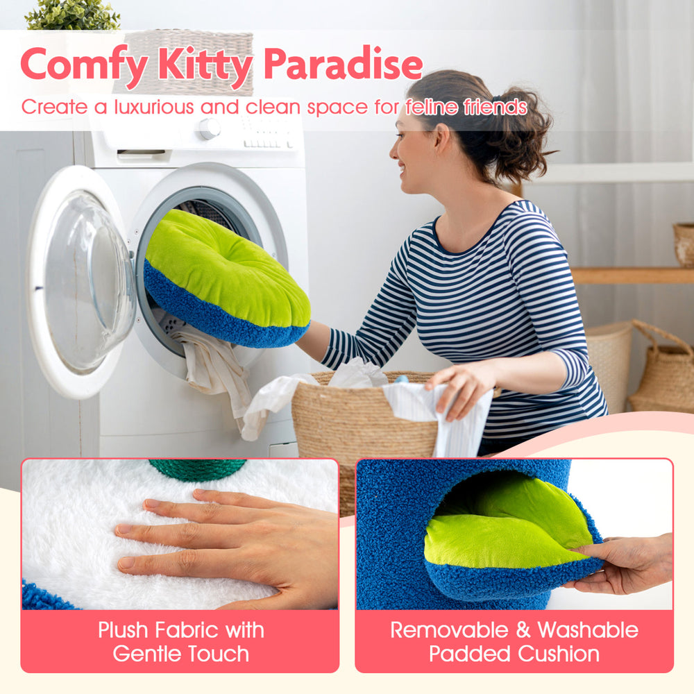 Cute Cat Tree with Flower Padded Perch for Indoor Cats - view 7