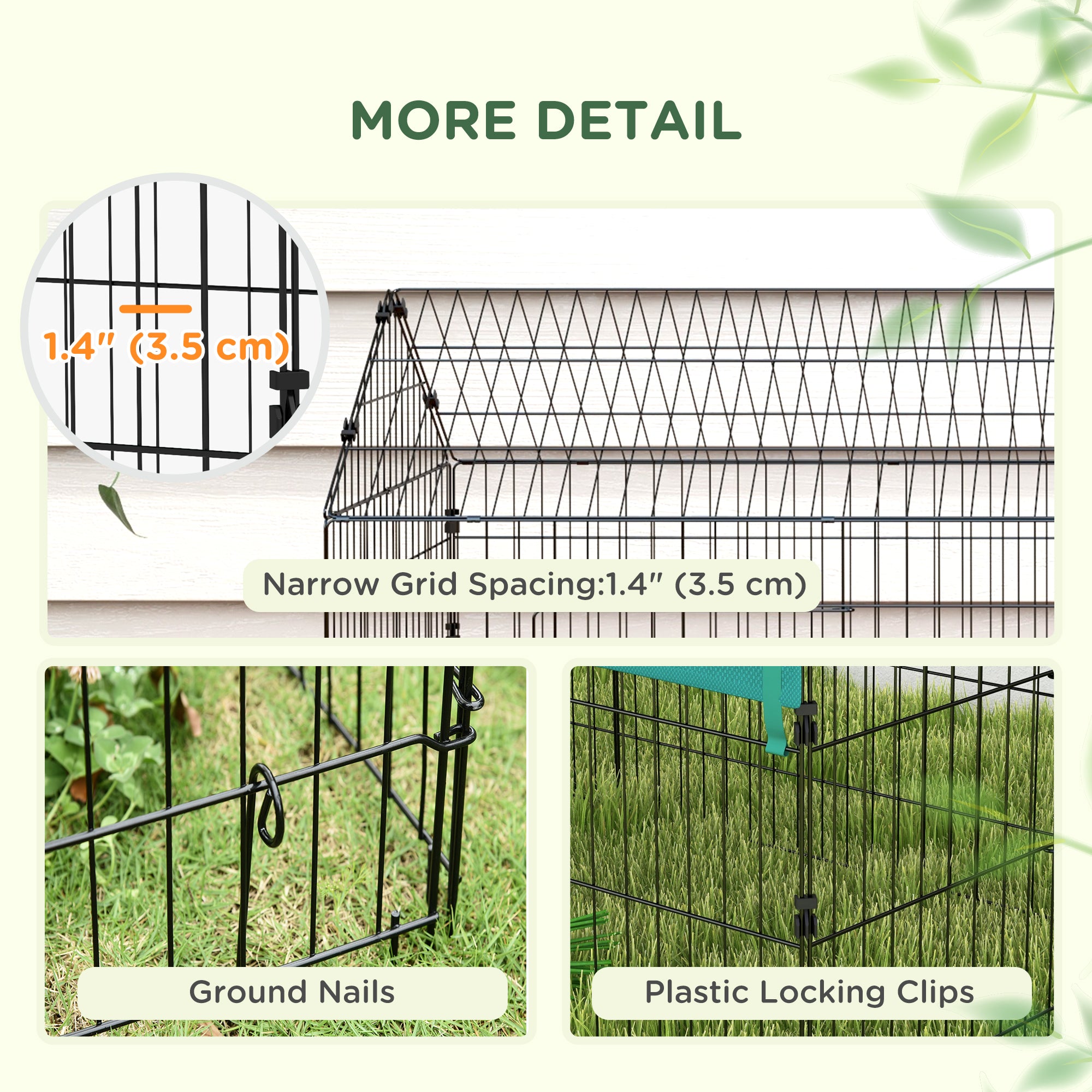 87" Small Animal Cage with Roof, Indoor/Outdoor Use, for Chicken, Rabbits - view 6