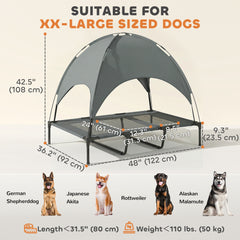 Elevated Dog Bed with Canopy, Portable Raised Dog Cot for XL Sized Dogs, Indoor - view 2