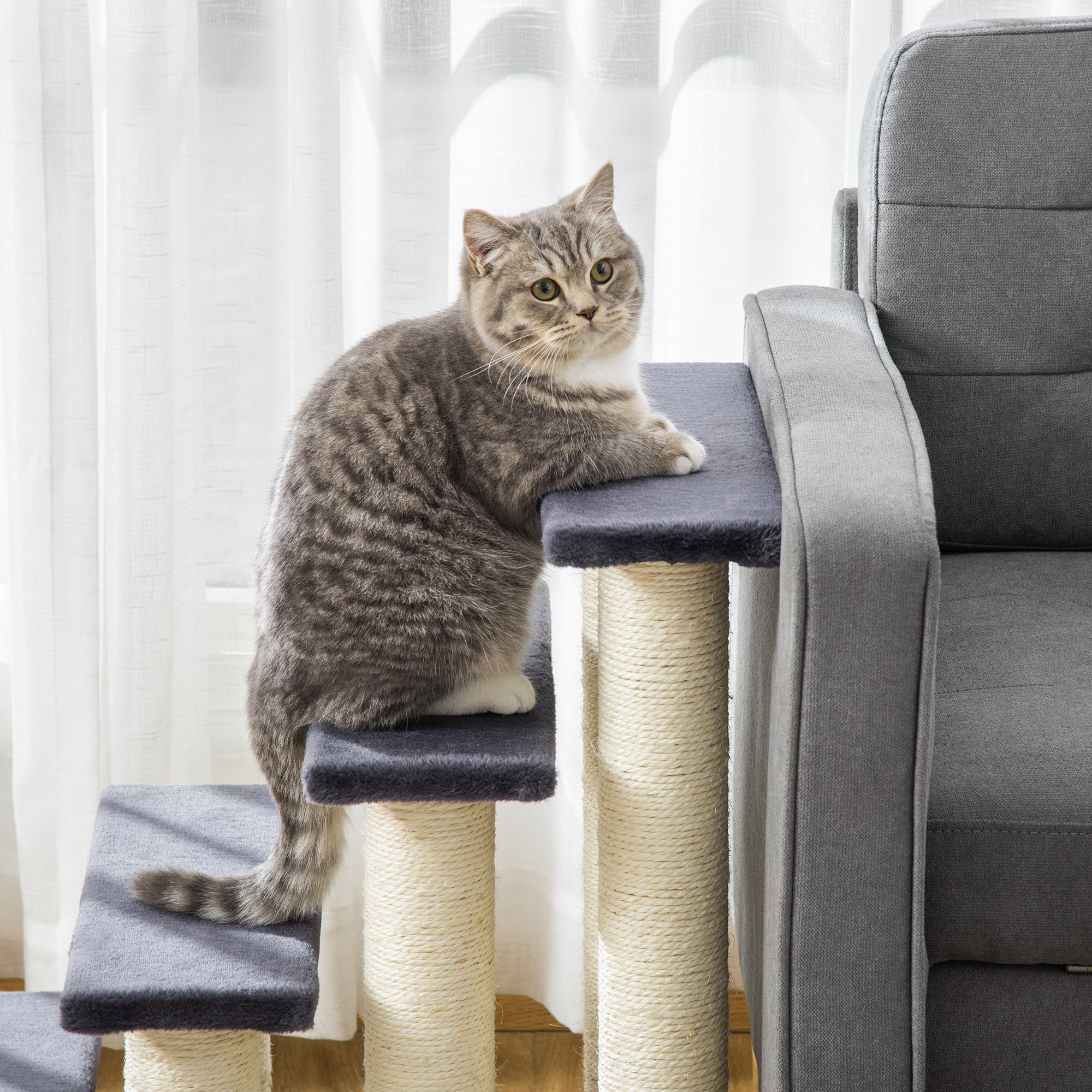 Cat Trees 4 Tier Pet Stairs Dog Cat 4 Steps Kitty Scatching Post Cat Scratch - view 7