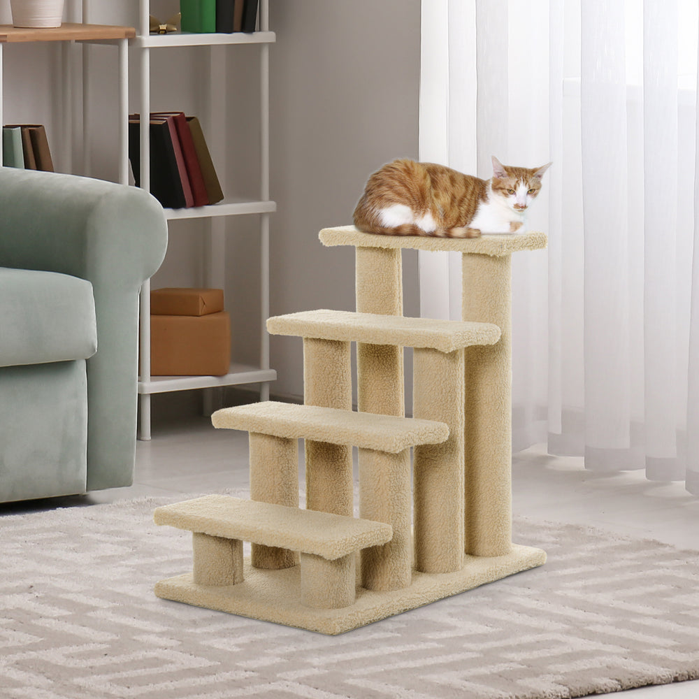 23.5" 4 Tier Pet Stairs Dog Cat Step Scratch Post Furniture - view 6