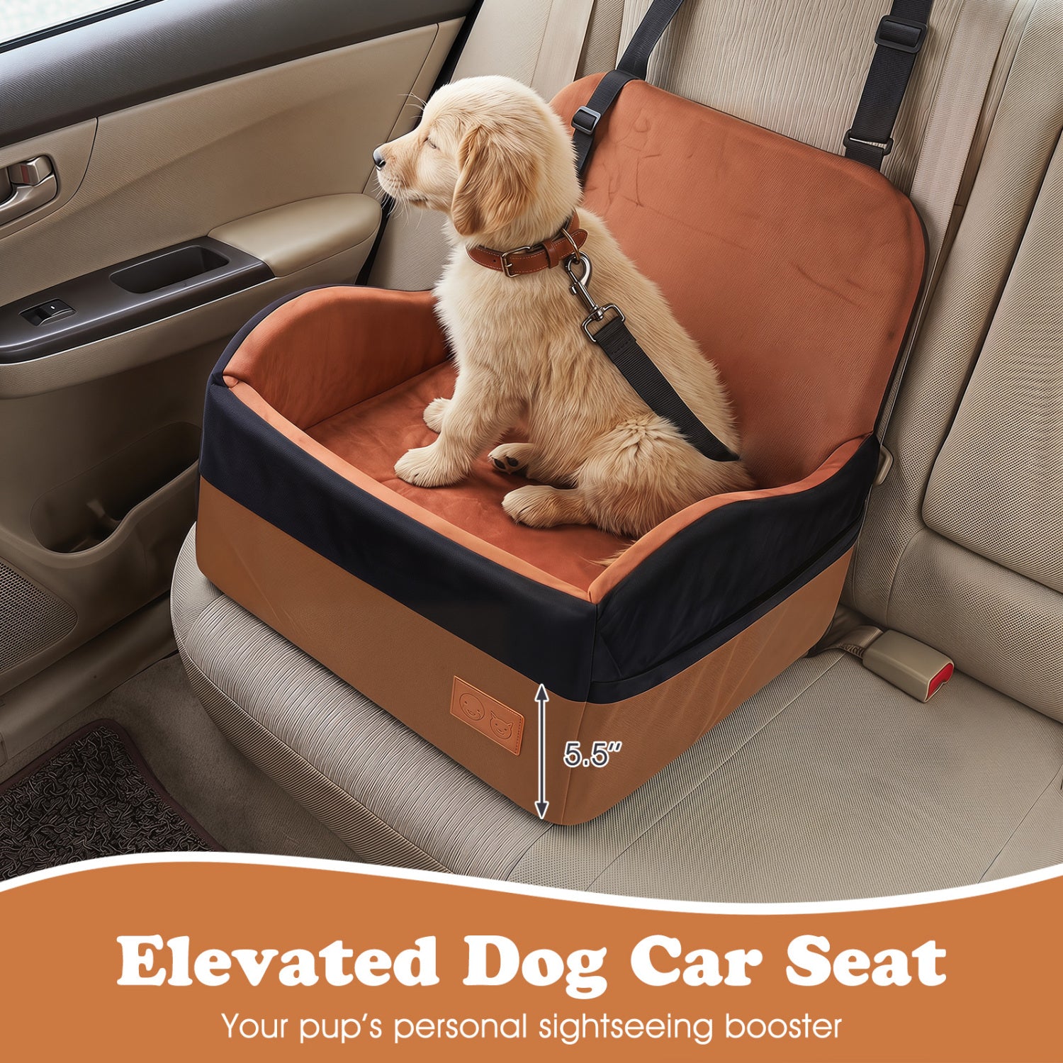 Detachable Dog Booster Car Seat Fits Front and Back Seat Pet Supplies - view 5
