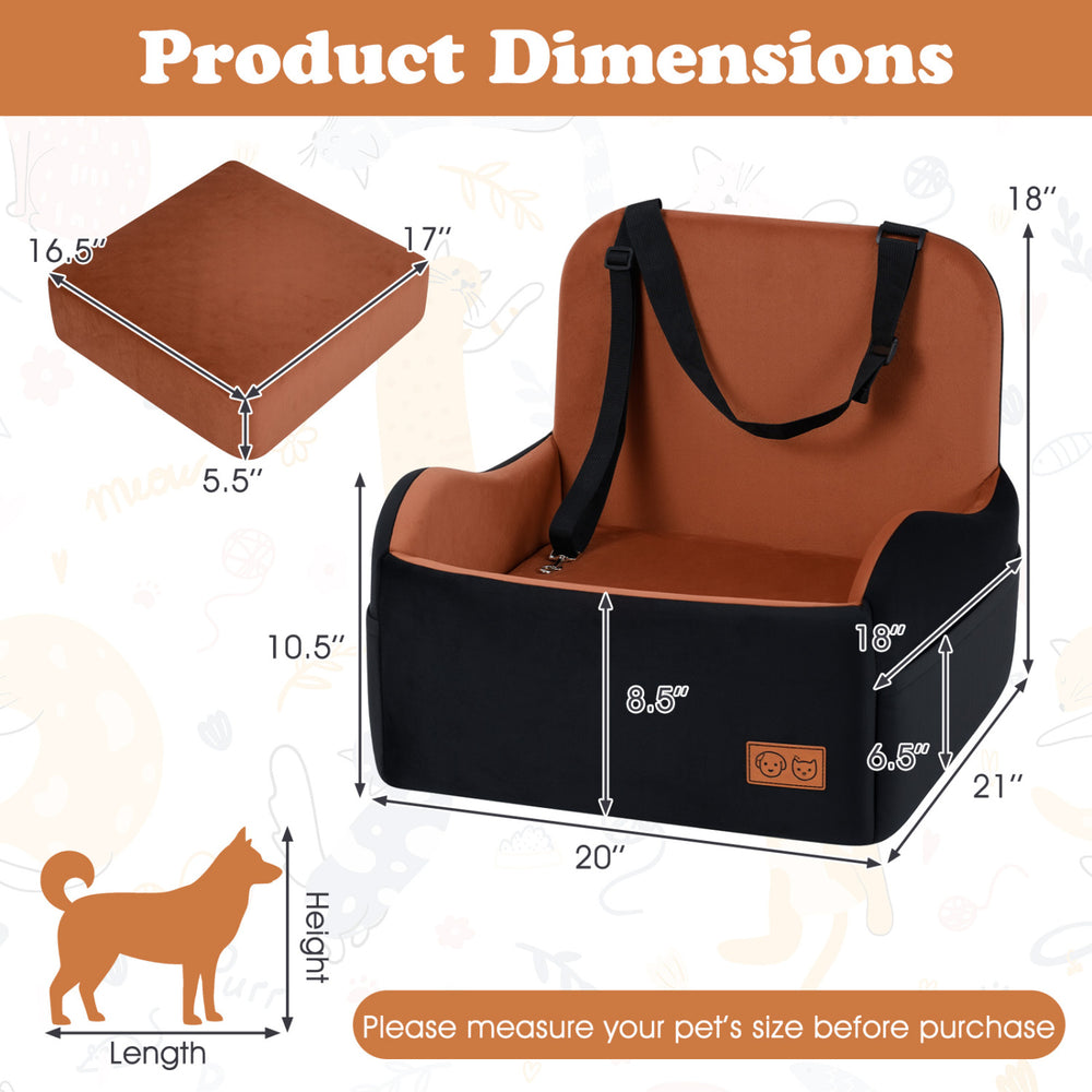 Detachable Dog Booster Car Seat Fits Front and Back Seat Pet Supplies - view 3