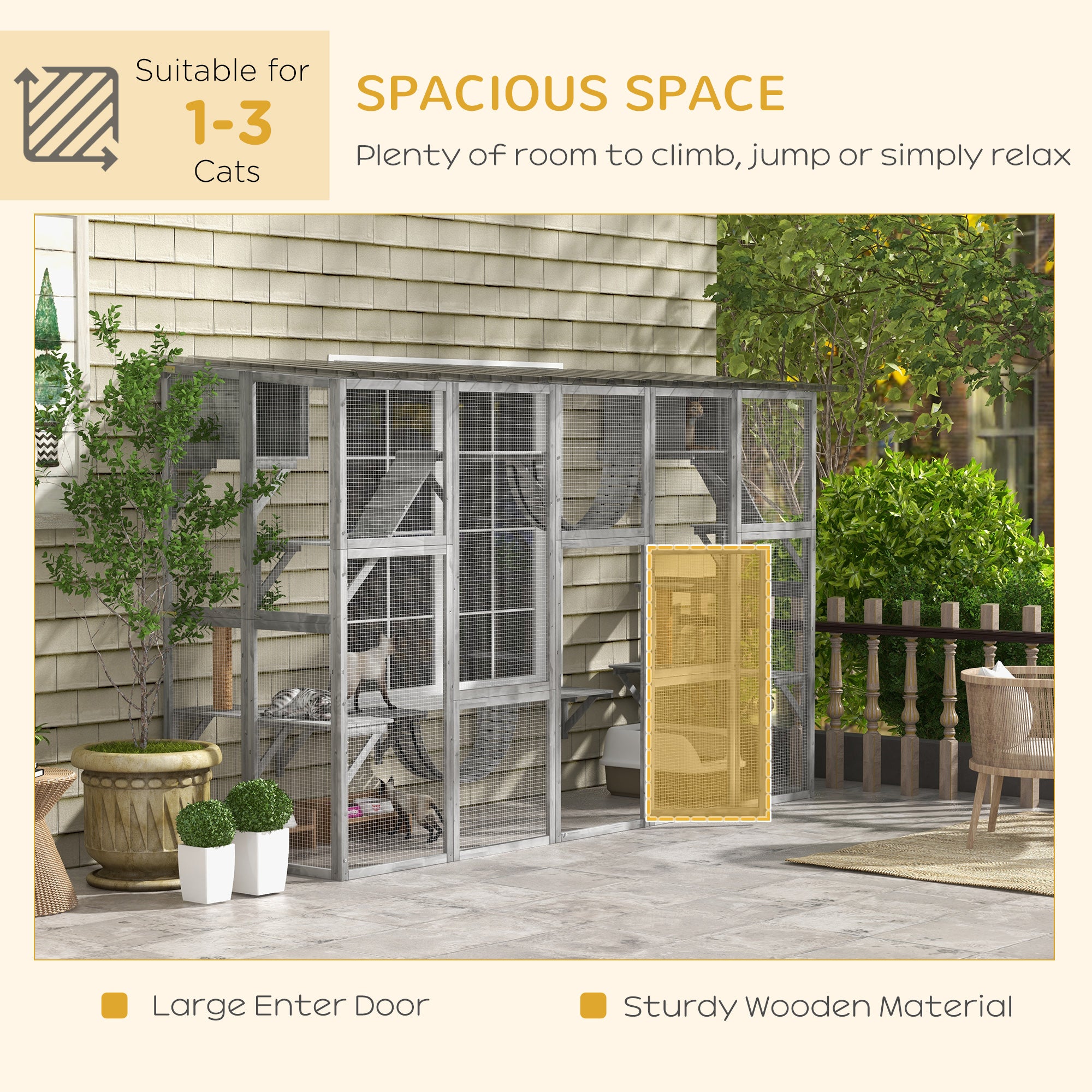 Large Outdoor Catio with Condos, Platforms, Doors, Ladders, Weather-Resistant - view 6