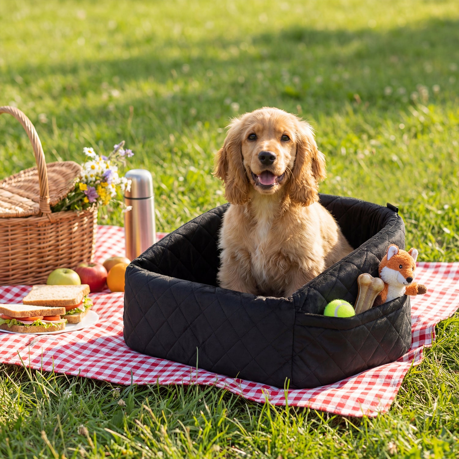 Dog Car Seat for Small and Medium Pets Soft Travel Dog Booster Seat with Safety - view 3