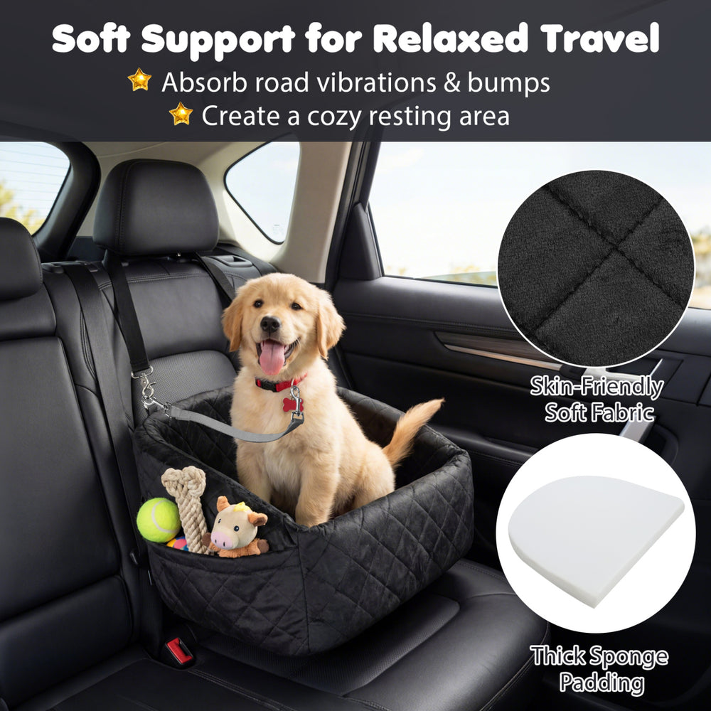 Dog Car Seat for Small and Medium Pets Soft Travel Dog Booster Seat with Safety - view 8