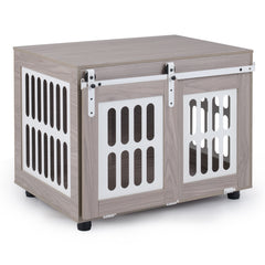 Dog Crate Furniture with Sliding Barn Door for Small Medium Dogs Dog Kennel