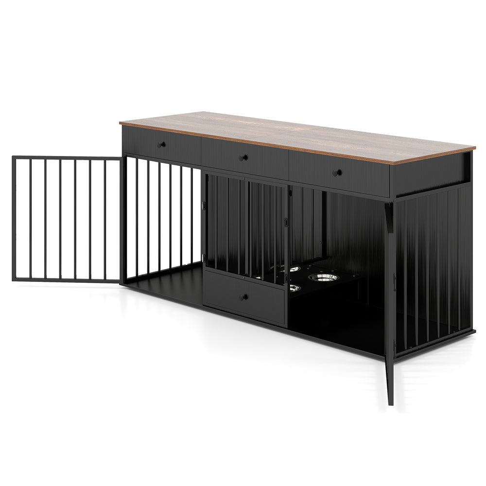Dog Crate Furniture Indoor Modern Dog Kennel with Divider 3 Drawers - view 4