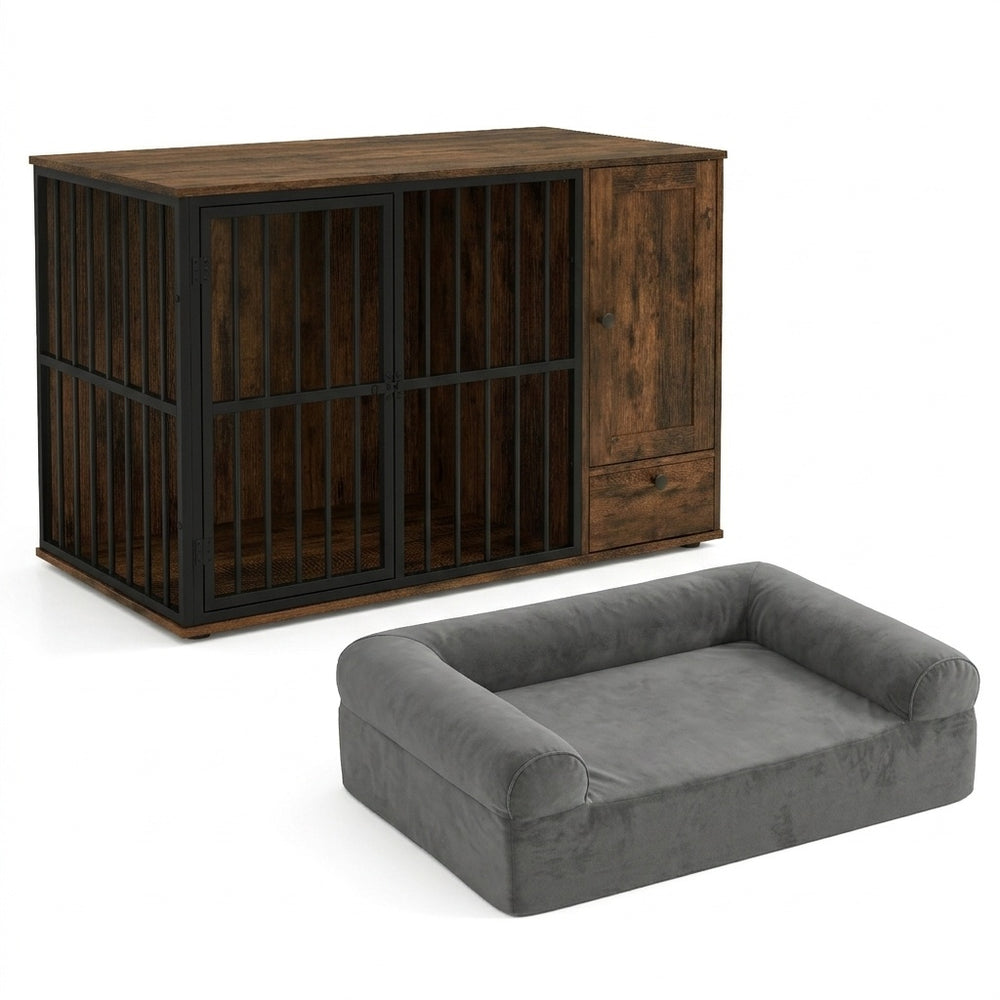 Dog Crate Furniture & Cooling Gel Dog Bed for Small and Medium Dogs Dog Kennel - view 3