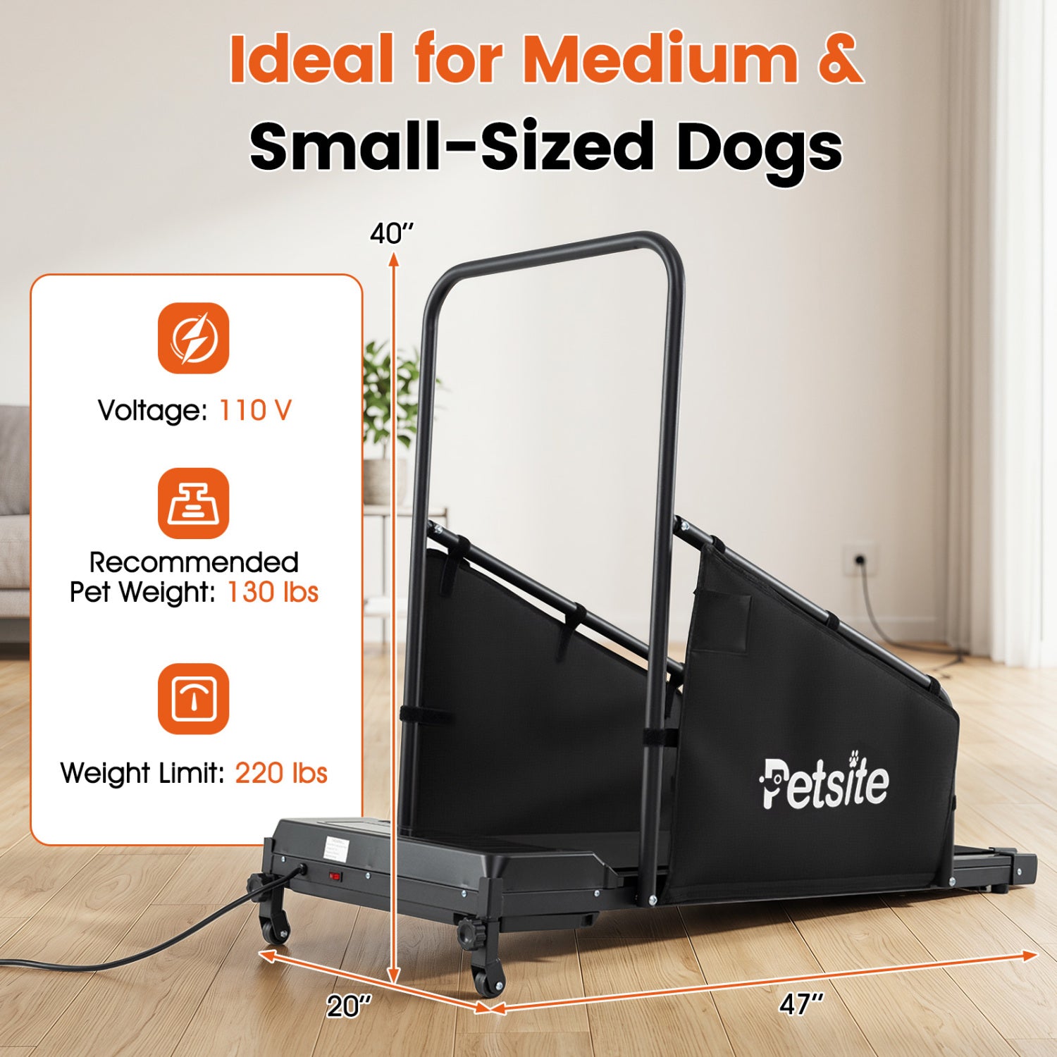 Dog Treadmill with Remote Control and LCD Display for Small Medium Dogs Dog - view 2