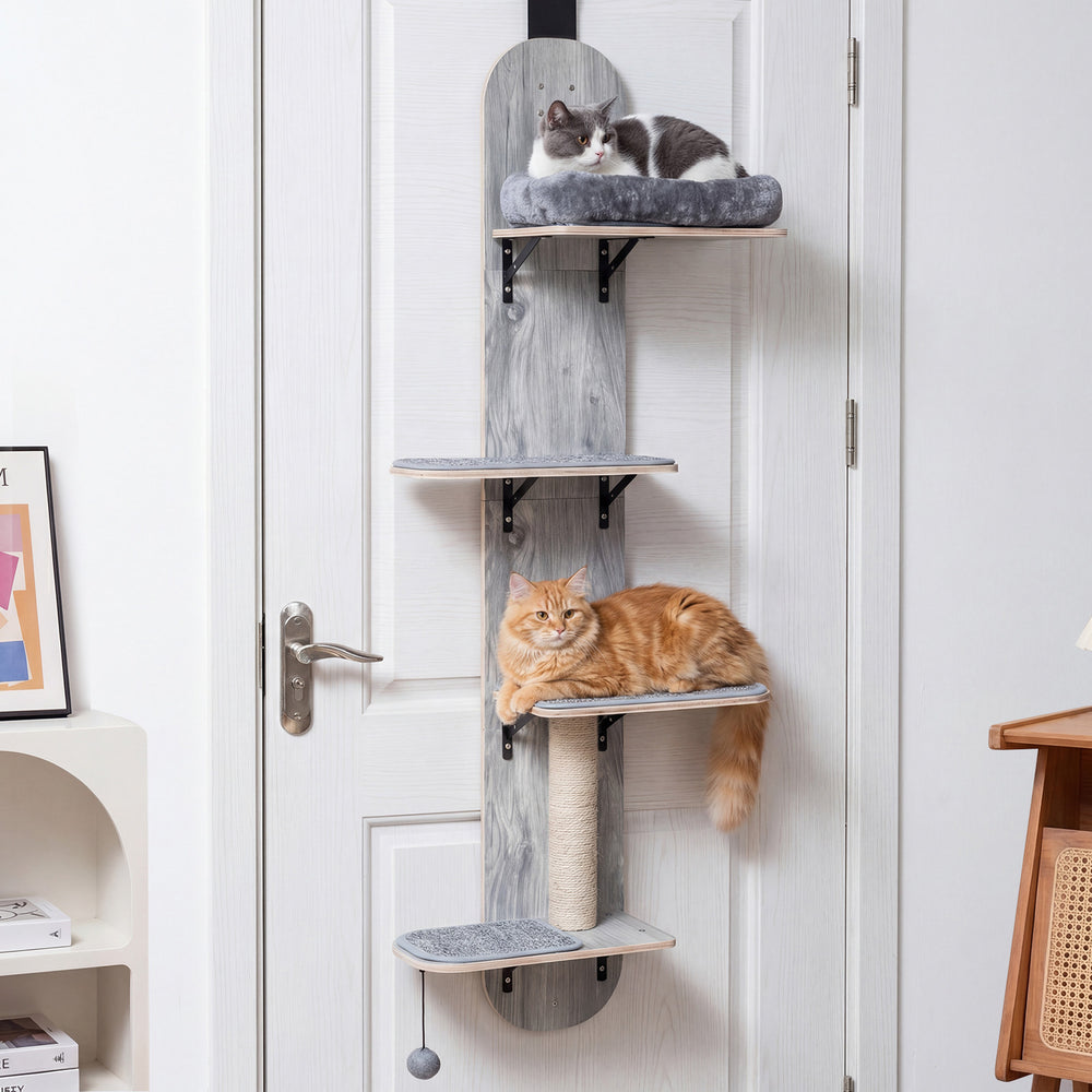 Door Hanging Cat Climber 4-level Height Adjustable with Plush Bed Cat Tree - view 2